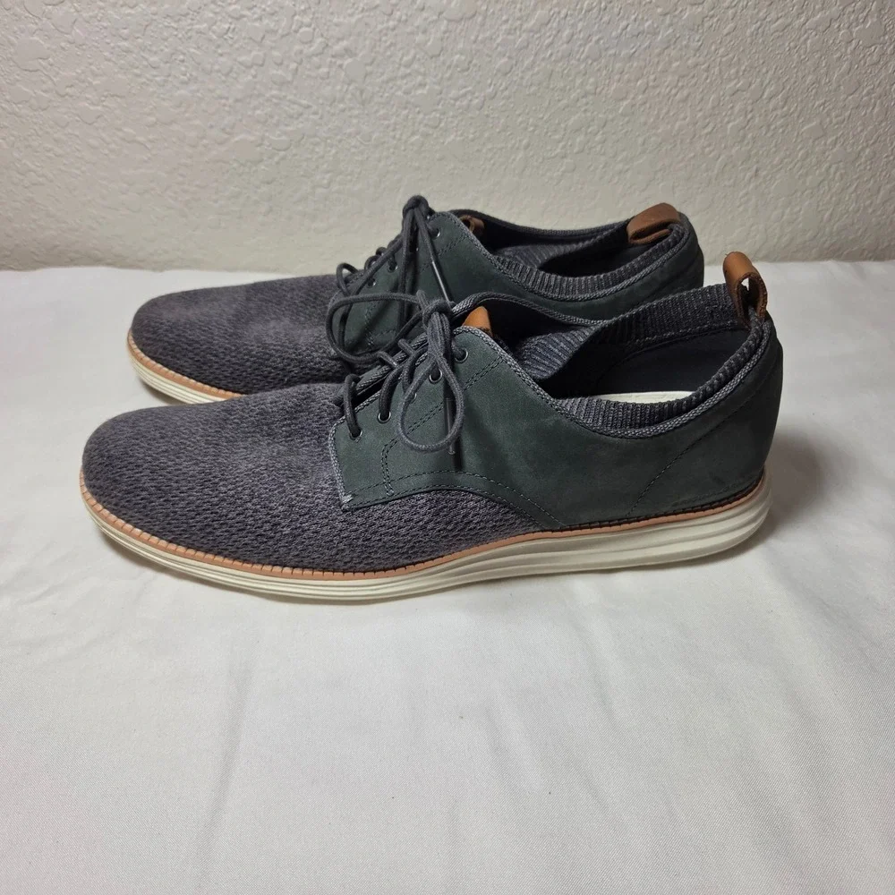 Cole Haan OriginalGrand Stitchlite Knit Wingtip Oxford Grey C28213 Mens 10.5 M